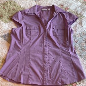 Lavender button down top